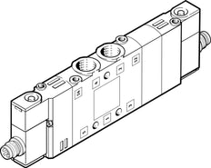 Festo 5/3 Válvula Solenoide De Aire Exhausto M7 250L/Min - 550230