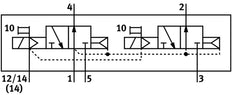 Festo 2x3/2 NO Monostable Válvula Solenoide De Aire Tamaño 1 ISO 5599-2 1200l/min - 543692