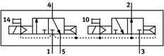 Festo 2x3/2 NO/NC Monostable Válvula Solenoide De Aire Tamaño 18mm ISO 15407-1 Tamaño 02 VDMA 24563 400l/min - 534773
