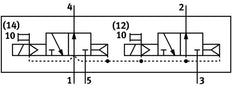 Festo 2x3/2 NO Monostable Válvula Solenoide Tamaño 18mm ISO 15407-1 400l/min - 547171