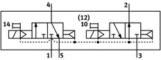 Festo 2x3/2 NO/NC Monostable Válvula Solenoide Tamaño 18mm ISO 15407-1 400l/min - 547173