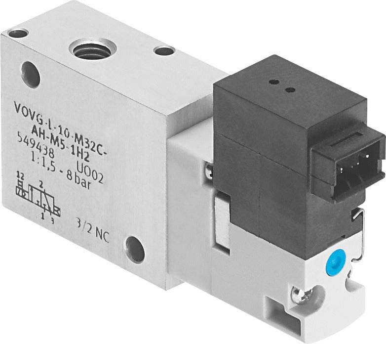 Festo 3/2 NO Monostable Válvula Solenoide De Aire Placa Base 180L/Min 2 - 8Bar/2 - 116Psi - 560705