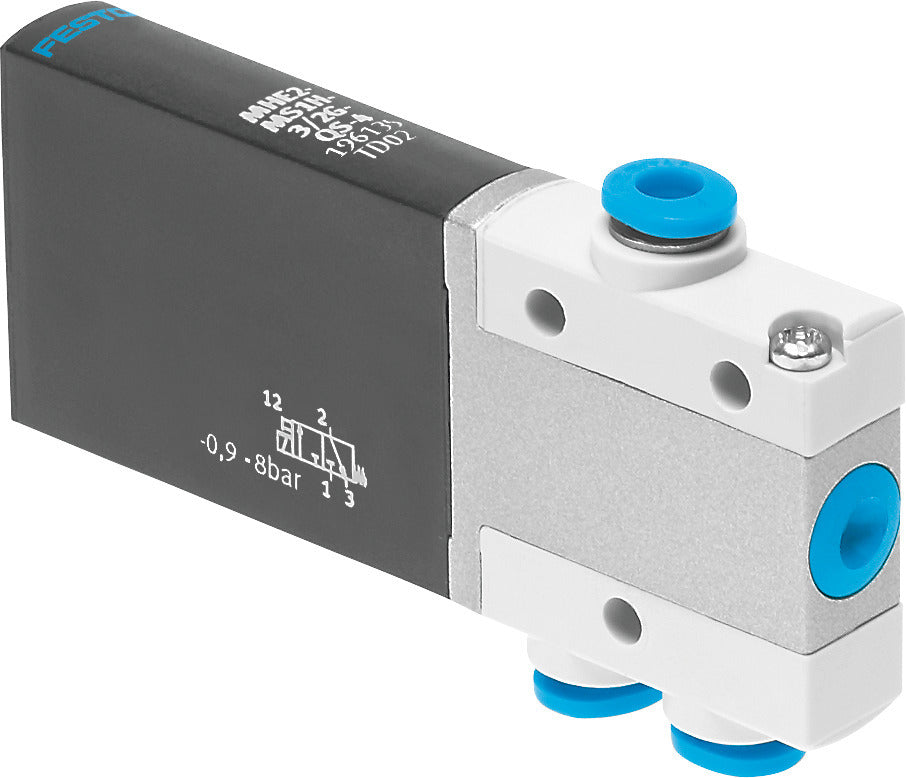 Festo 3/2 NC Monostable Válvula Solenoide De Aire QS-4 100l/min -0.9 - 8bar/-13 - 116psi - 196134