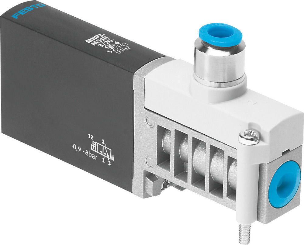 Festo 3/2 NC Monostable Válvula Solenoide De Aire Placa Base 200l/min -0.9 - 8bar/-13 - 116psi - 525143