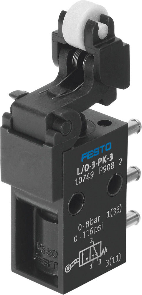 Festo 3/2 NO/NC Válvula De Palanca Monostable Con Retorno En Vacío PK-3 80L/Min - 10749