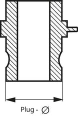 Enchufe de polipropileno Camlock DN 50 (2'') Tipo DP MIL-C-27487