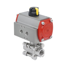 Válvula de Bola Neumática de Acero Inoxidable 2 Vías Rp 3'' Doble Efecto