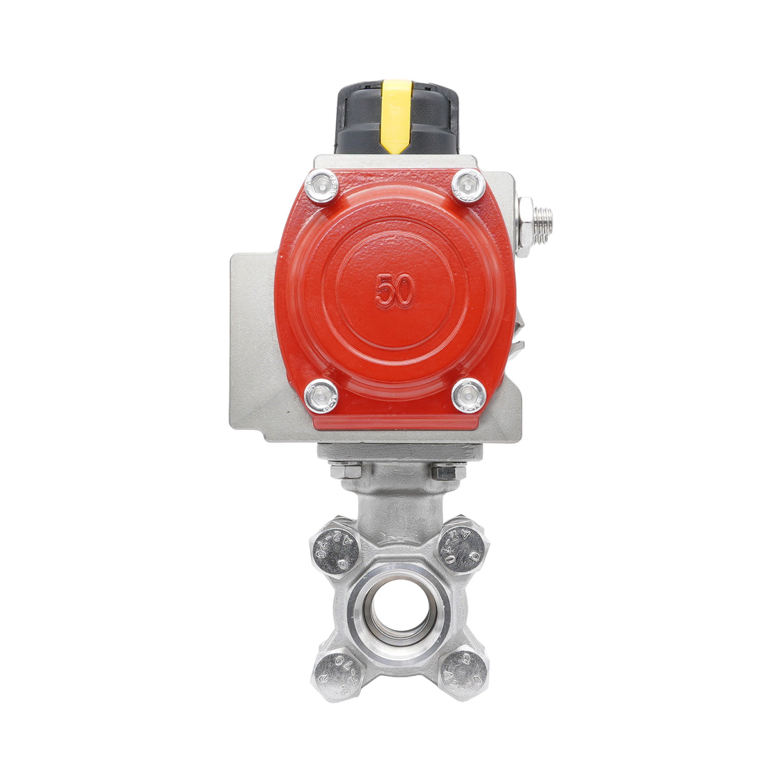 Válvula de Bola Neumática de Acero Inoxidable 2 Vías Rp 1-1/2'' Doble Efecto