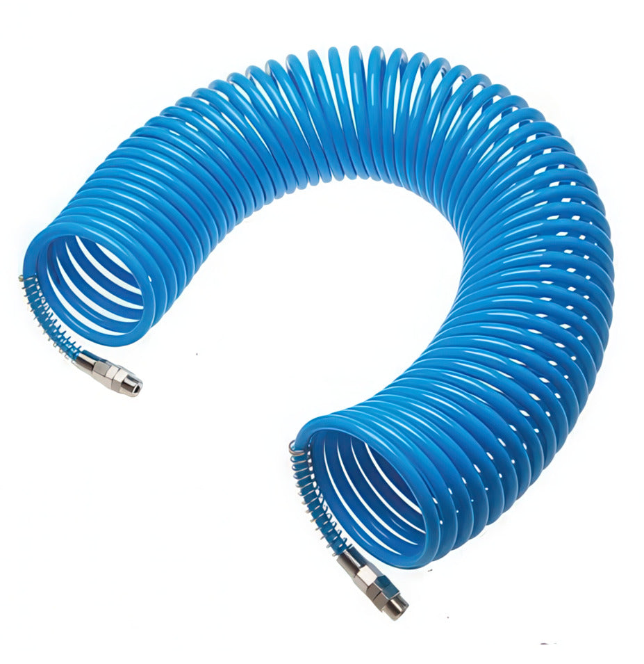 5m Coiled Air Hose 10x8mm PA R1/4 Male Connector