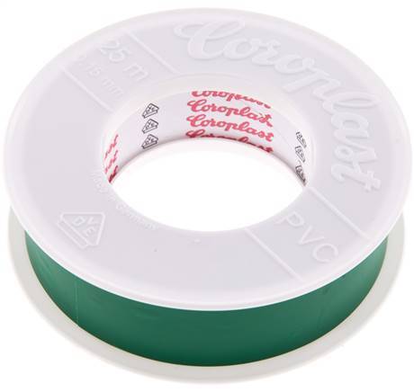 Cinta aislante eléctrica probada por VDE 25mm/25m Verde