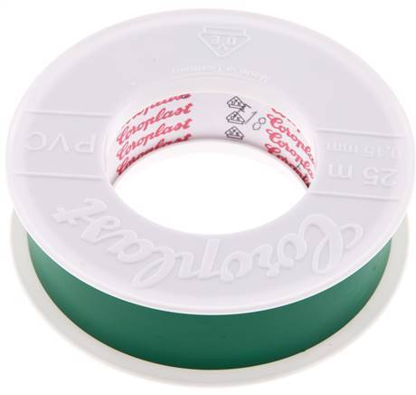 Cinta aislante eléctrica probada por VDE 25mm/25m Verde