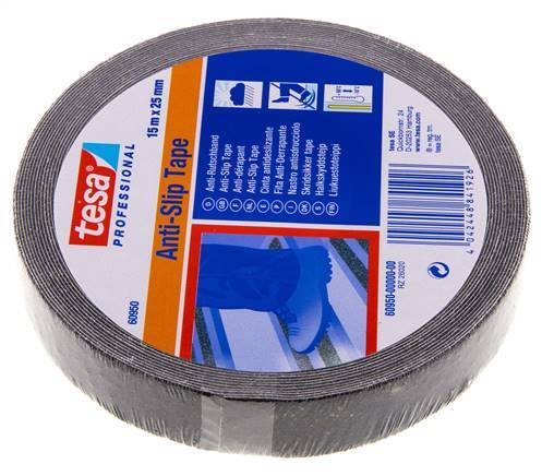 Cinta adhesiva antideslizante 25mm/15m Negro