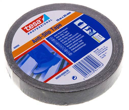 Cinta adhesiva antideslizante 25mm/15m Negro