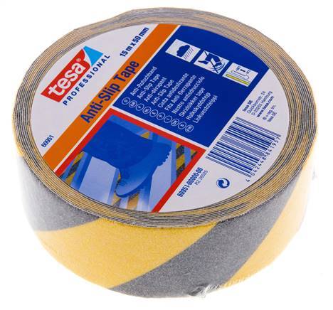 Cinta adhesiva antideslizante 50mm/15m Negro/Amarillo