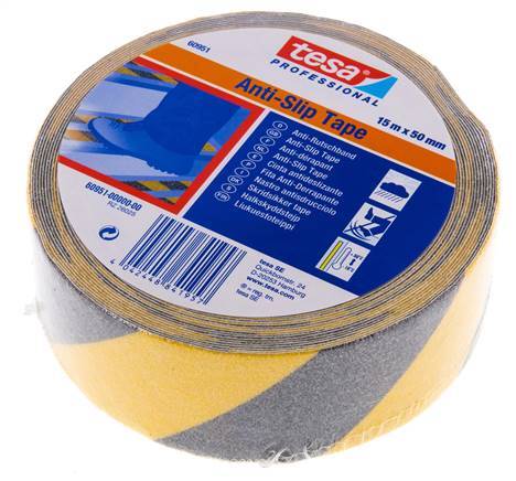 Cinta adhesiva antideslizante 50mm/15m Negro/Amarillo