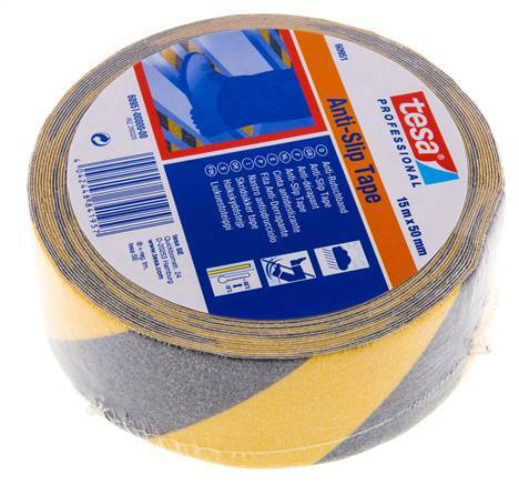 Cinta adhesiva antideslizante 50mm/15m Negro/Amarillo