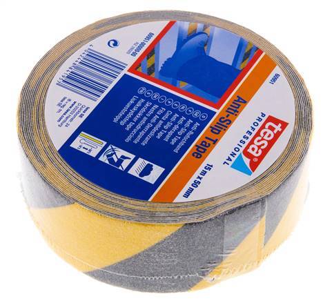 Cinta adhesiva antideslizante 50mm/15m Negro/Amarillo