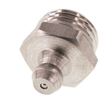 Engrasador hidráulico recto acero inoxidable R 1/4 pulgadas DIN 71412