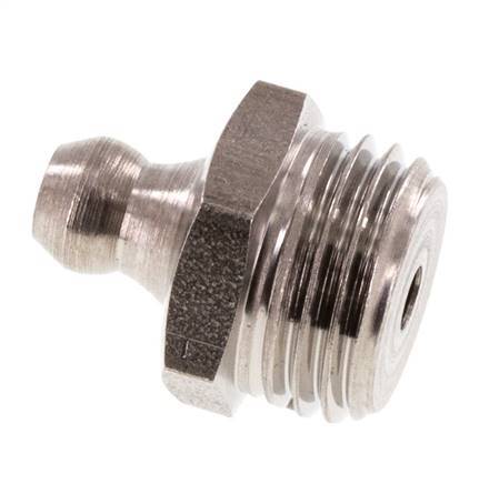 Engrasador hidráulico recto acero inoxidable R 1/4 pulgadas DIN 71412