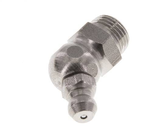 Engrasador hidráulico acodado Acero inoxidable R 1/8 pulgadas DIN 71412