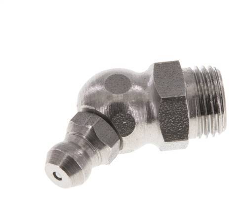 Engrasador hidráulico acodado Acero inoxidable R 1/8 pulgadas DIN 71412
