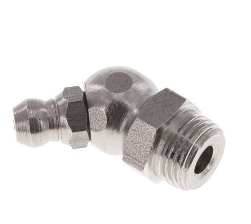 Engrasador hidráulico acodado Acero inoxidable R 1/8 pulgadas DIN 71412