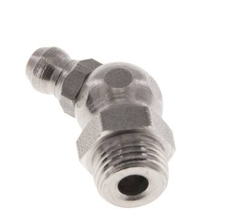 Engrasador hidráulico acodado Acero inoxidable R 1/8 pulgadas DIN 71412