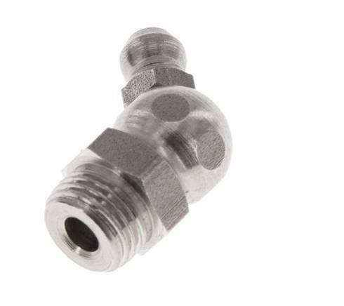 Engrasador hidráulico acodado Acero inoxidable R 1/8 pulgadas DIN 71412