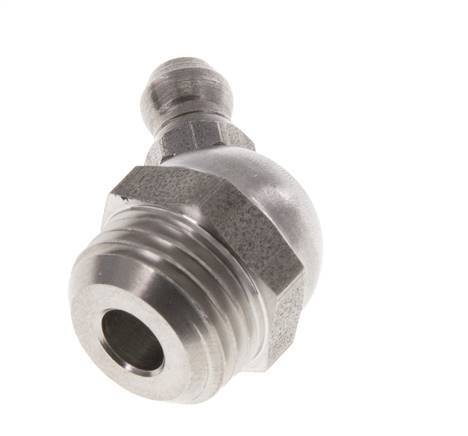 Engrasador hidráulico acodado Acero inoxidable R 1/4 pulgadas DIN 71412