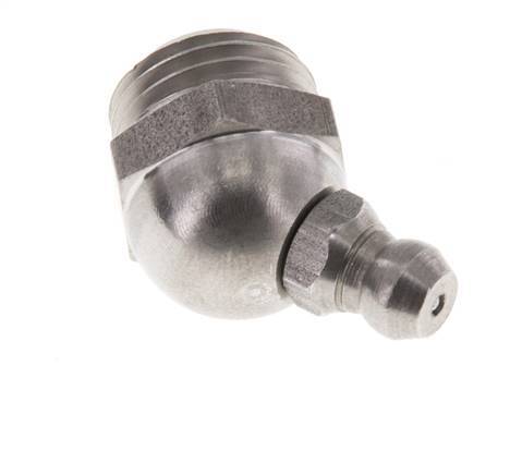Engrasador hidráulico acodado Acero inoxidable R 1/4 pulgadas DIN 71412