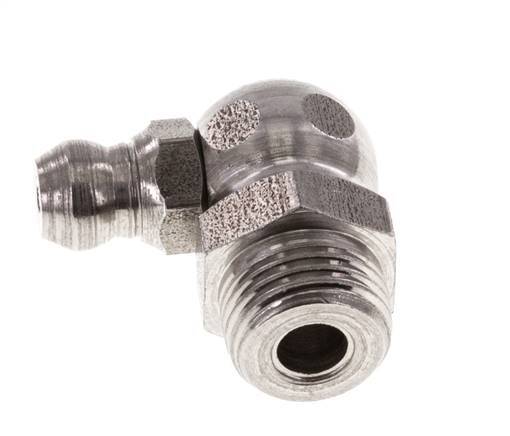 Engrasador hidráulico en ángulo recto Acero inoxidable R 1/8 pulgadas DIN 71412