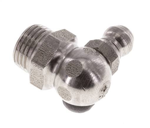 Engrasador hidráulico en ángulo recto Acero inoxidable R 1/8 pulgadas DIN 71412