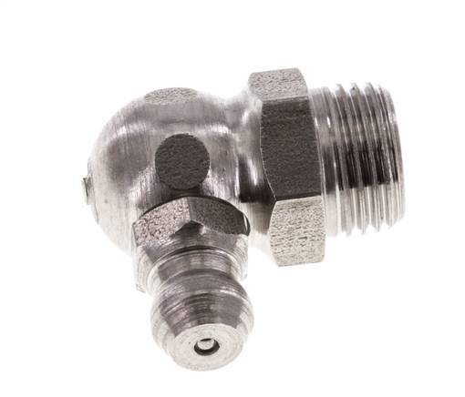 Engrasador hidráulico en ángulo recto Acero inoxidable R 1/8 pulgadas DIN 71412