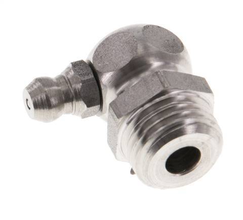 Engrasador hidráulico en ángulo recto Acero inoxidable R 1/4 pulgadas DIN 71412