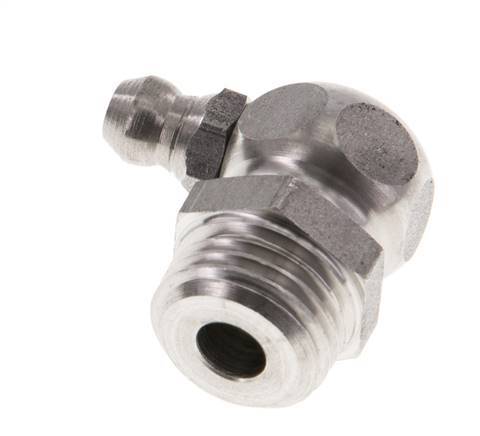 Engrasador hidráulico en ángulo recto Acero inoxidable R 1/4 pulgadas DIN 71412