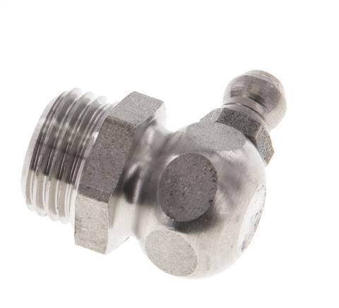 Engrasador hidráulico en ángulo recto Acero inoxidable R 1/4 pulgadas DIN 71412