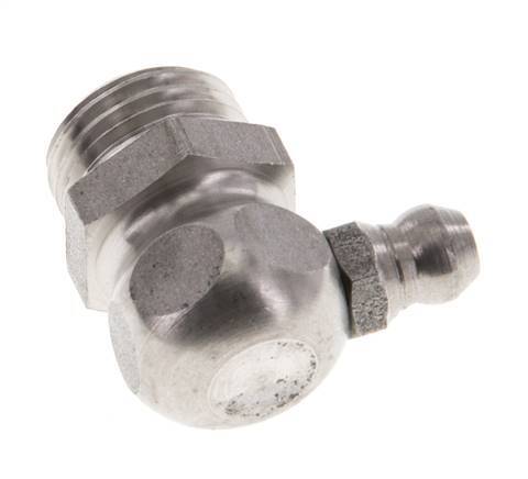 Engrasador hidráulico en ángulo recto Acero inoxidable R 1/4 pulgadas DIN 71412