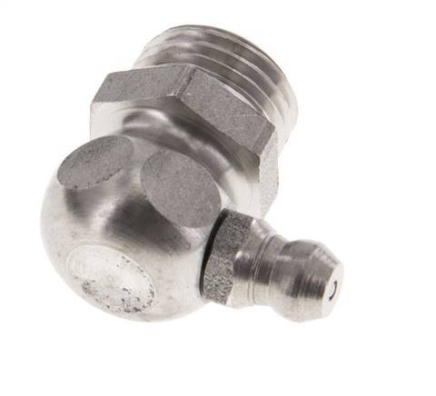Engrasador hidráulico en ángulo recto Acero inoxidable R 1/4 pulgadas DIN 71412