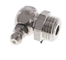 Engrasador hidráulico en ángulo recto Acero inoxidable R 1/4 pulgadas DIN 71412