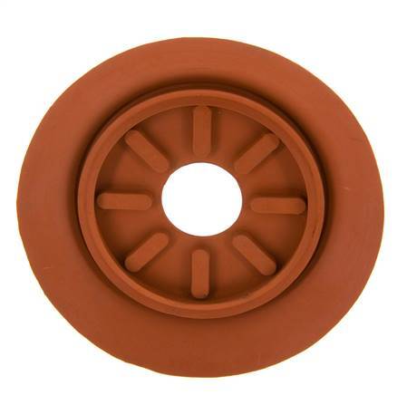 Ventosa Plana SBR Marrón Rojizo 100mm G 1/4 pulgadas Hembra Recorrido 6mm con Labios Finos