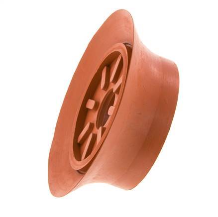 Ventosa Plana SBR Marrón Rojizo 100mm G 1/4 pulgadas Hembra Recorrido 6mm con Labios Finos