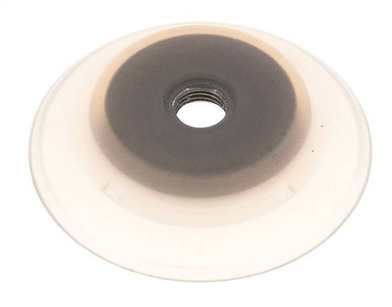 Ventosa Plana Silicona Transparente 80mm G 1/4 de pulgadas Hembra Recorrido 6mm con Labios robustos