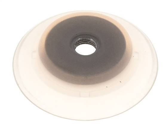 Ventosa Plana Silicona Transparente 80mm G 1/4 de pulgadas Hembra Recorrido 6mm con Labios robustos