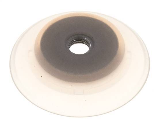 Ventosa Plana Silicona Transparente 80mm G 1/4 de pulgadas Hembra Recorrido 6mm con Labios robustos