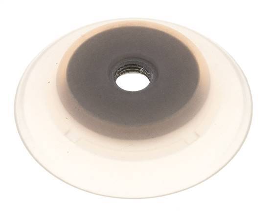 Ventosa Plana Silicona Transparente 80mm G 1/4 de pulgadas Hembra Recorrido 6mm con Labios robustos