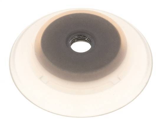 Ventosa Plana Silicona Transparente 80mm G 1/4 de pulgadas Hembra Recorrido 6mm con Labios robustos