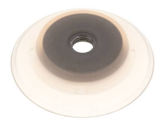 Ventosa Plana Silicona Transparente 80mm G 1/4 de pulgadas Hembra Recorrido 6mm con Labios robustos