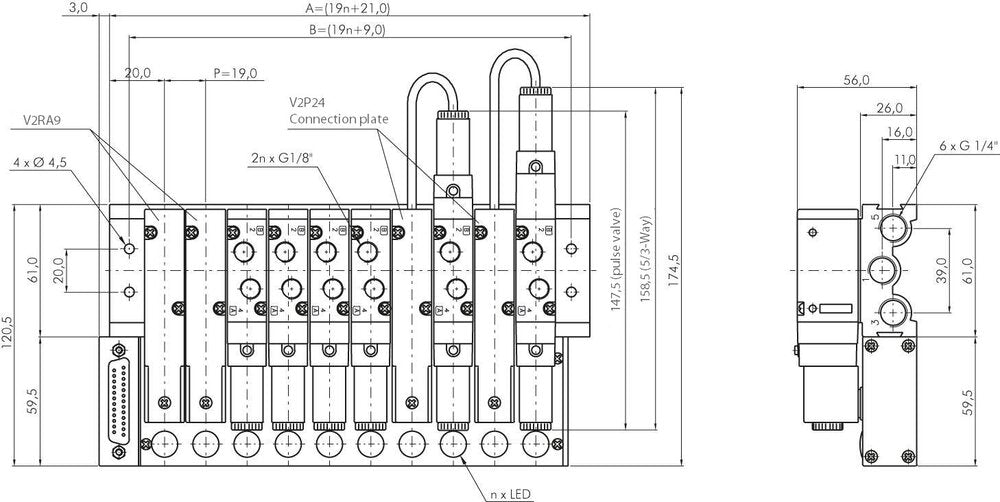 10x Conector multipolar YPC SF2000 Válvulas 24VDC