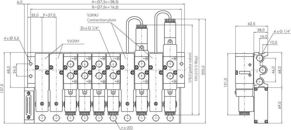 10x Conector Multipolar YPC SF4000 Válvulas 24VDC