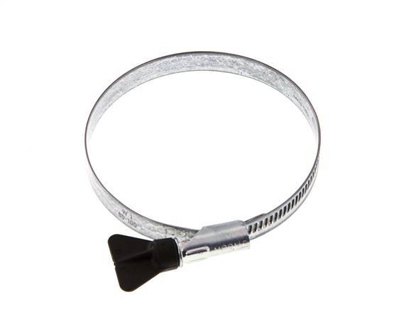 80 - 100 mm Hose Clamp with a Galvanised Steel 12 mm band With Butterfly Handle - Norma [2 Pieces]